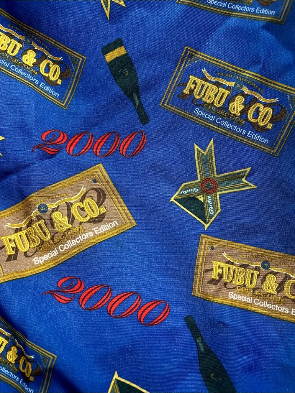 Vtg FUBU 2000 Millennium Bandana Set - Blue & Yellow Y2K Streetwear Rare